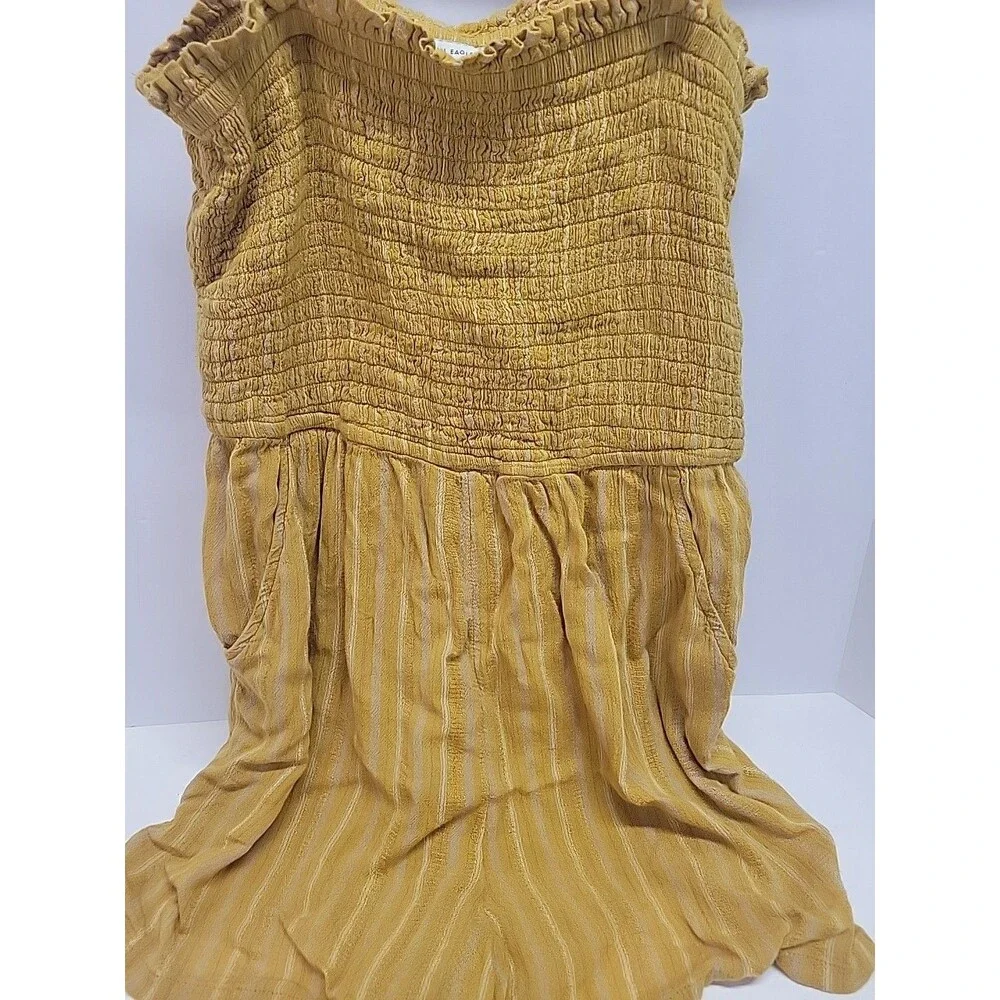 American Eagle Outfitters Linen Summer‎ Beach Striped Halter Romper Sz M